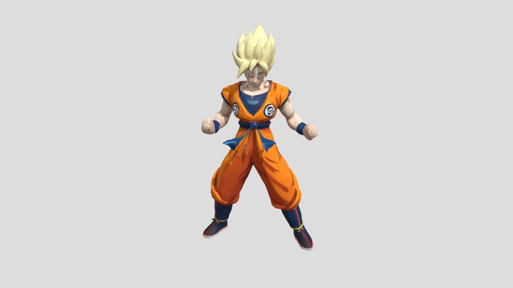 Goku 3D Model in Fighting Stance 3D Model