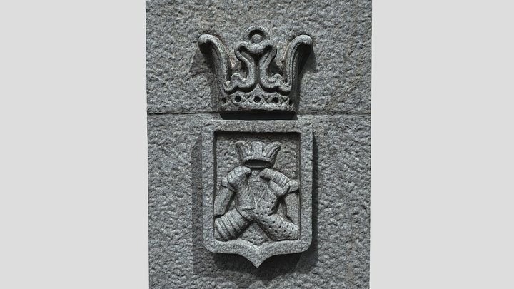 Coat of arms on a house in Vyborg 3D Model