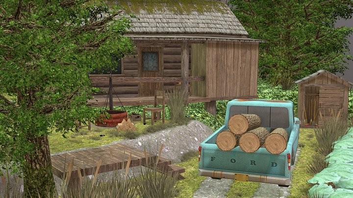 DAE Diorama - Forest Loner 3D Model