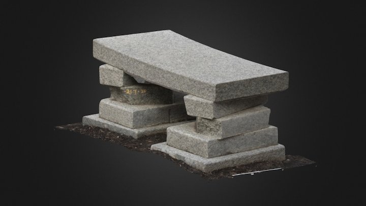 Granite Bench 9b 3D Model