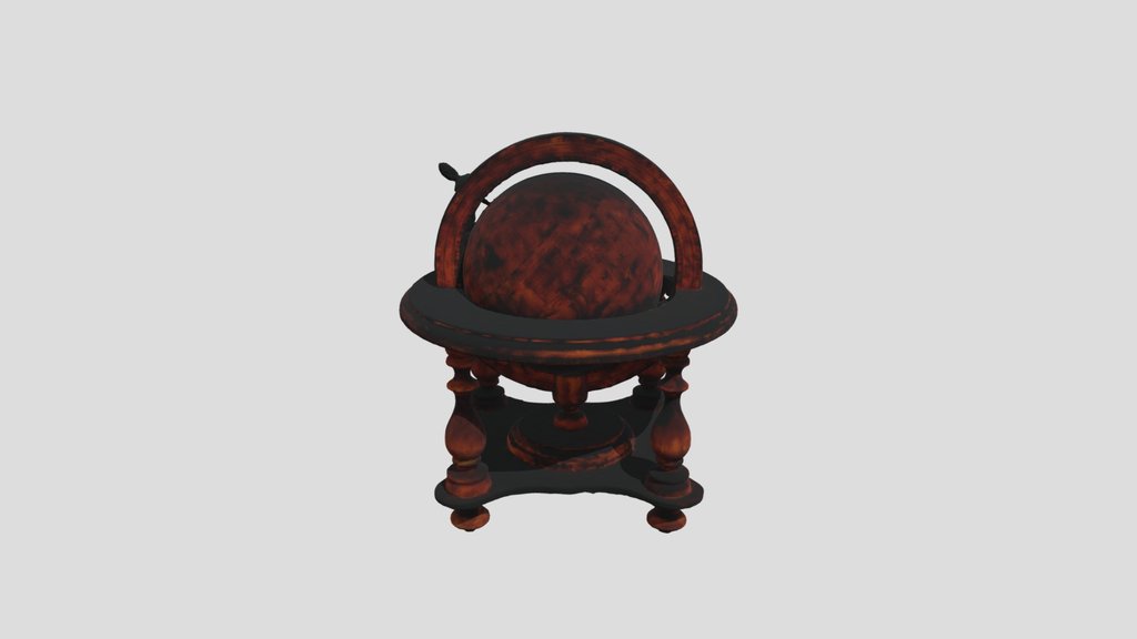 Antique Wood Globe