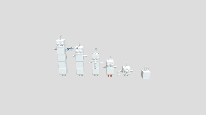 Numberblocks early models (0-5) 3D Model