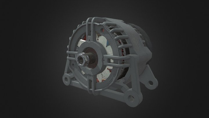 Low Poly Alternator 3D Model