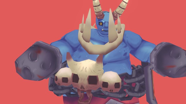 Rob the blue orc (Animated) 3D Model