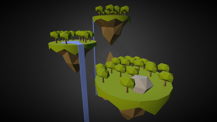 Floating Islands 3ds 3D Model