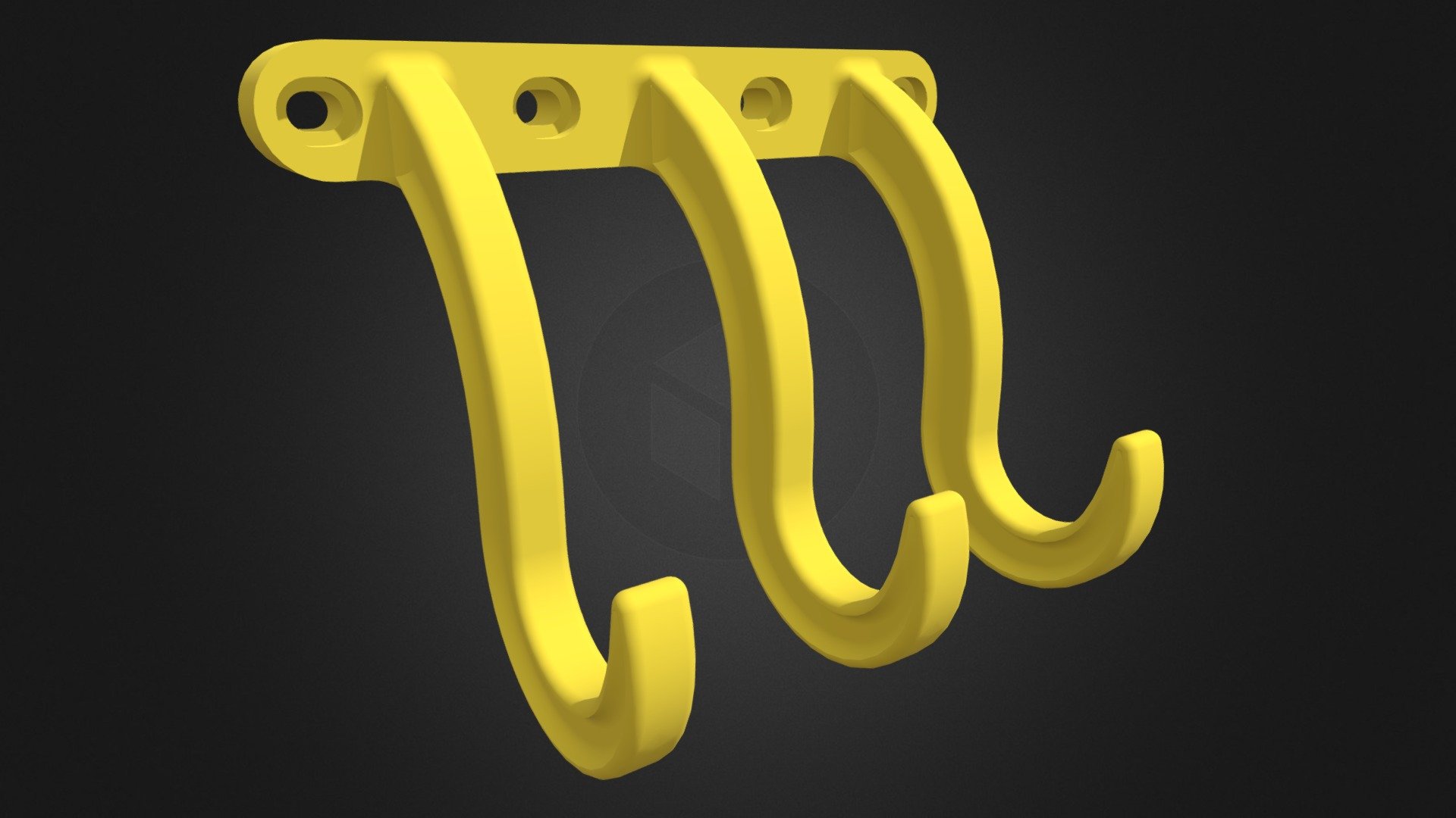 Plastic Triple Wall Hook Buy Royalty Free 3d Model By Mranycad Mranycad E9976af