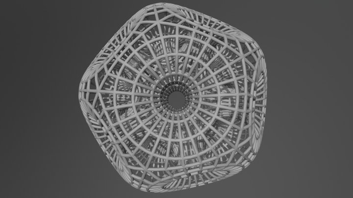 WIREFRAMED DODECAHEDRAL WORMHOLE SPHERE 3D Model