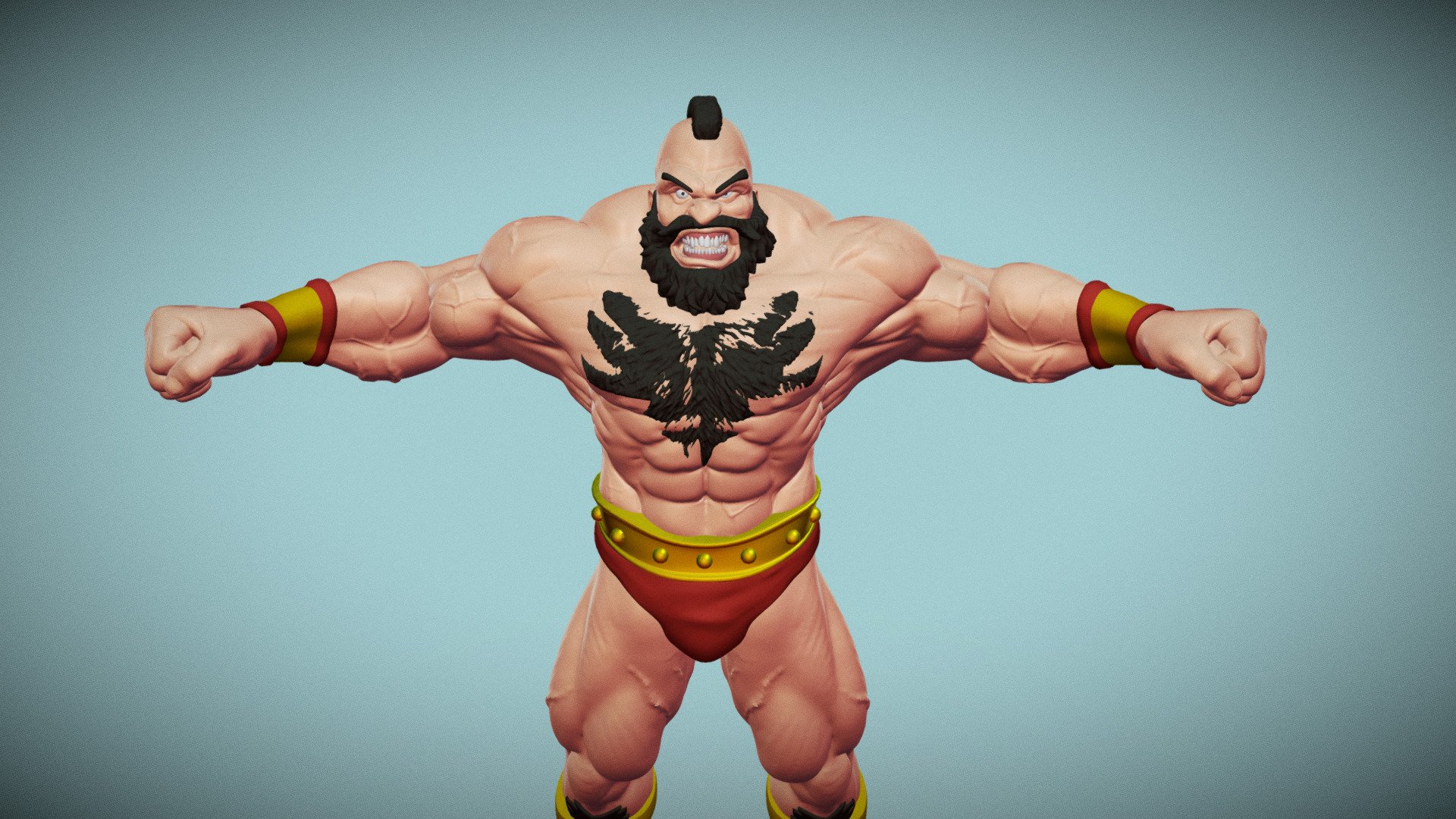 Zangief Street Fighter Fan Art - Finished Projects - Blender Artists  Community