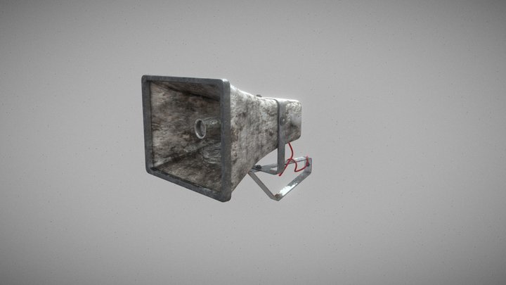Old Metal Megaphone 3D Model