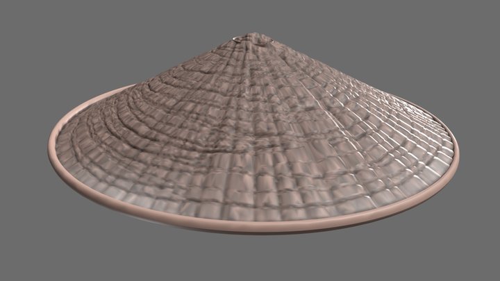 Japenese Bamboo Hat 3D Model