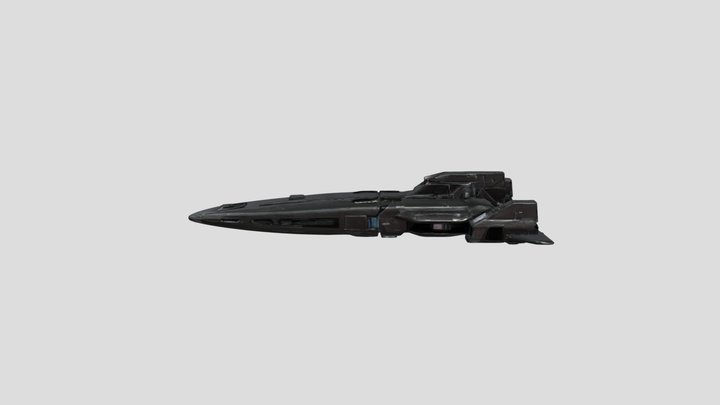 Starship Blueprint 3D Model