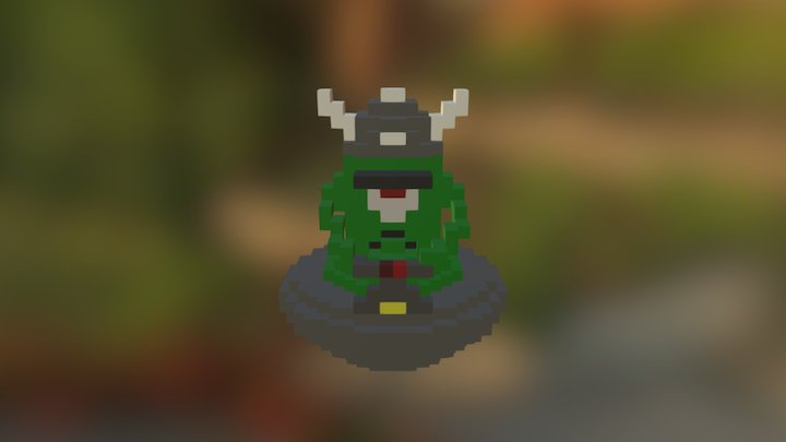 Aliën in UFO 3D Model