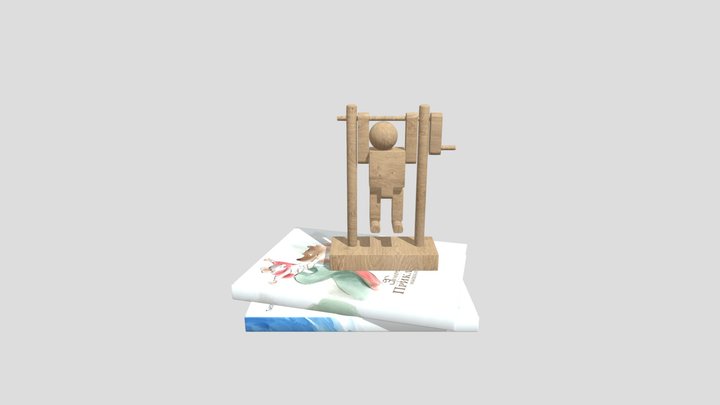 Toy Wooden Puppet With Books
