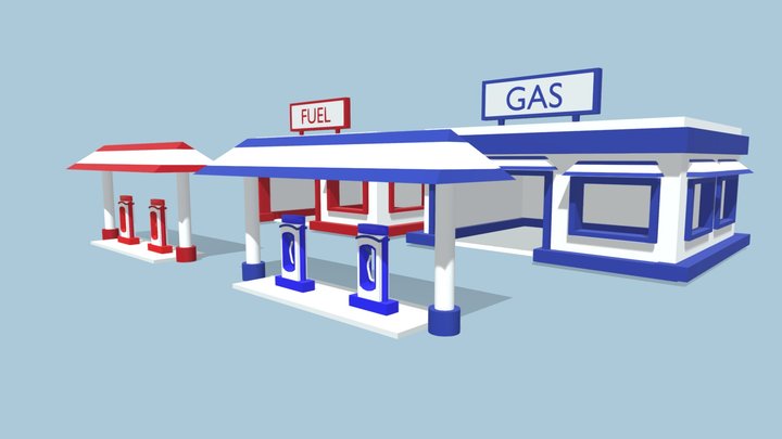 Gas & Fuel Station 3D model 3D Model