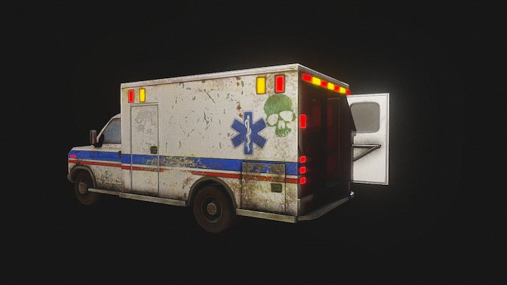 Low poly Ambulance car 3D Model
