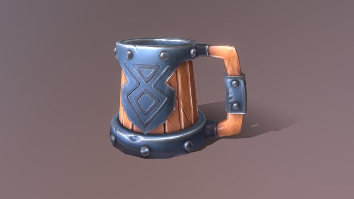 Low Poly Beer Jar 3D Model
