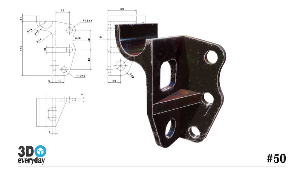 Day#50: CAD object — Sketchfab embed 3D viewer