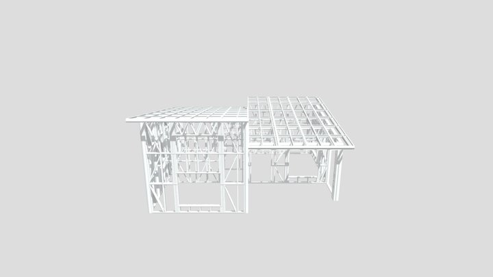 HonorBuilt Bungalow 2-BR Sloped Roof 3D Model