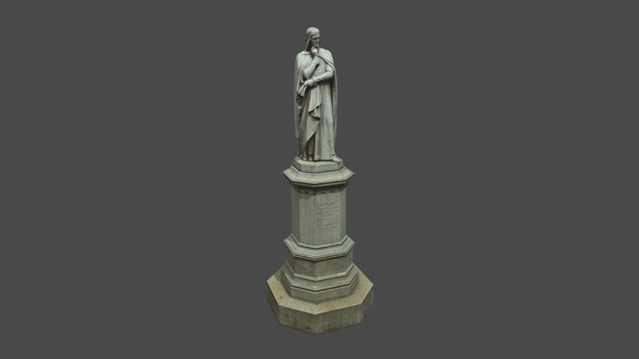 Dante's statue in Verona 3D Model