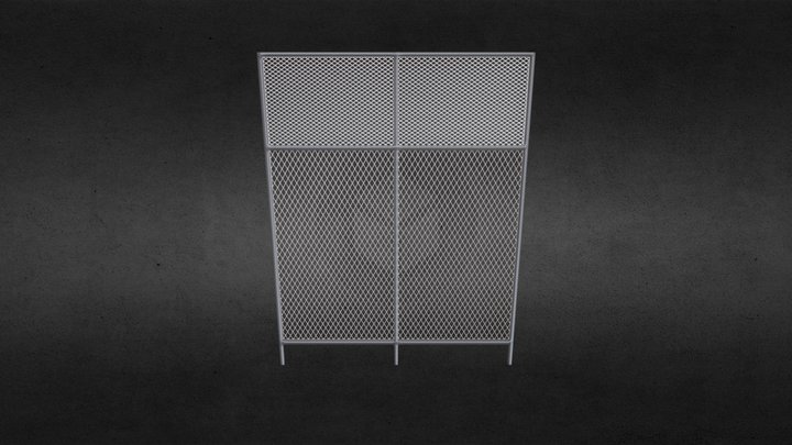 Clean Game Ready High School Fence 3D Model