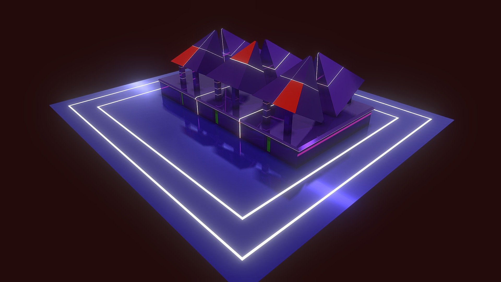 cyberpunk pyramid neon future building - Download Free 3D model by ...