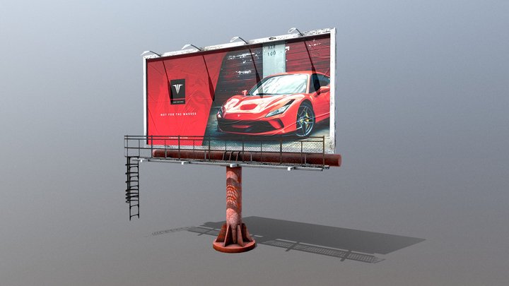 Small metal billboard bulletin (604 tris) 3D Model