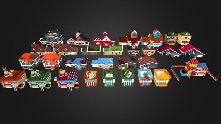 Houses and Factories Pack 3D Model