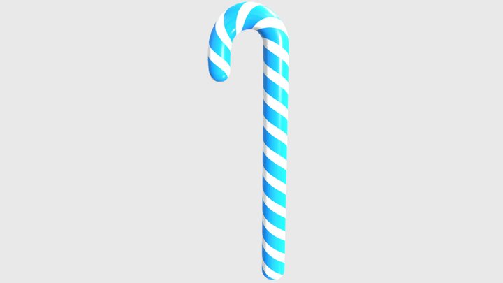 Candy Cane Prop (blue) 3D Model