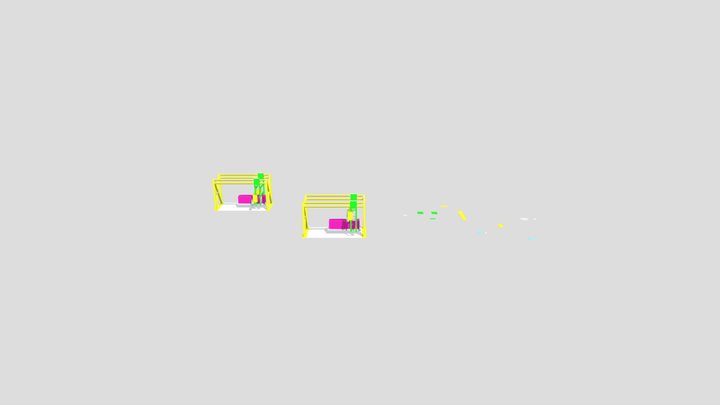 Горизонтальный станок с верхней кареткой (фмналь 3D Model