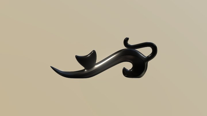 Modern Art Stretching Cat Statue 3D Model