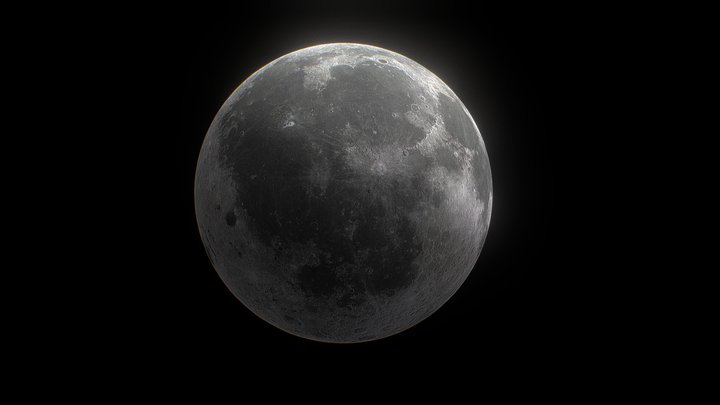 Moon - High resolution customizable poly