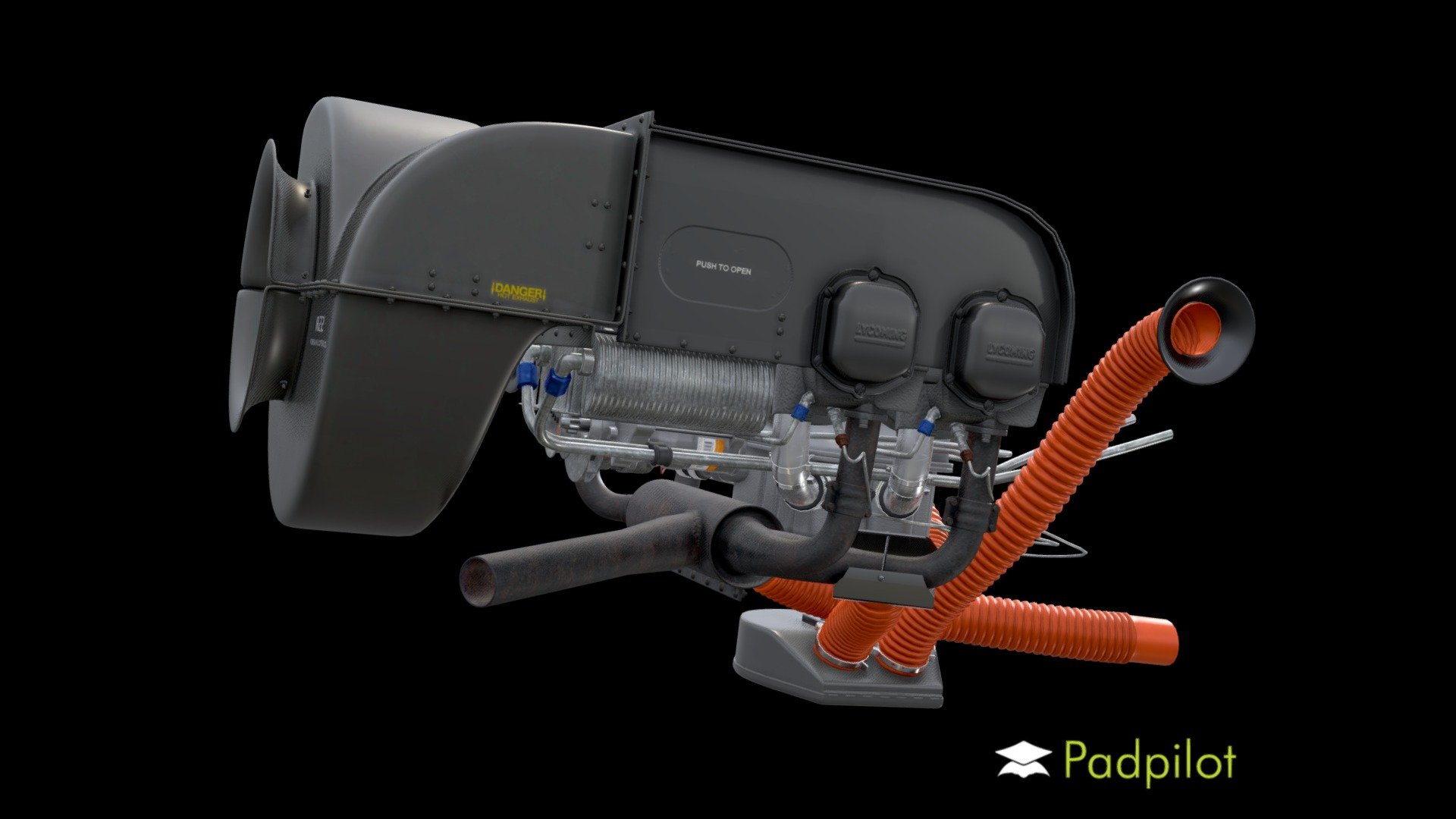 15-0010 Robinson R22 Helicopter Engine - 3D model by Padpilot [e9b2cf0 ...