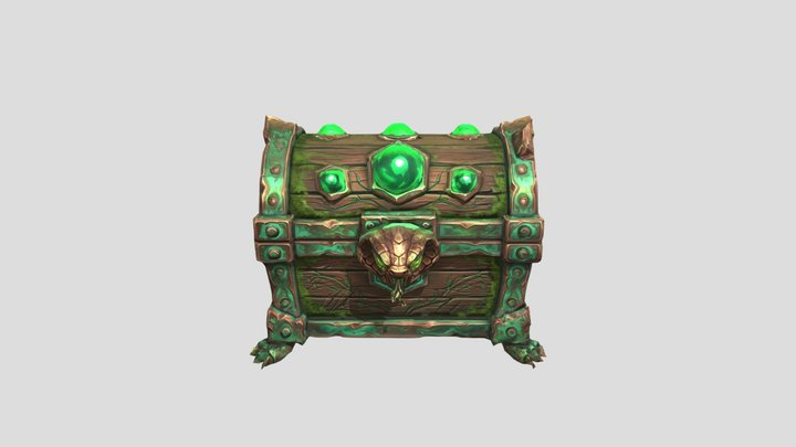 Stylized Toxic Serpent Loot Chest - Game Ready