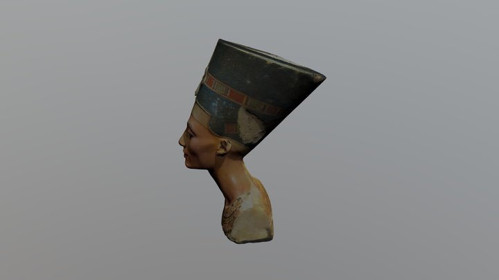 Nefertitis Bust Like In The Museum 3D Model