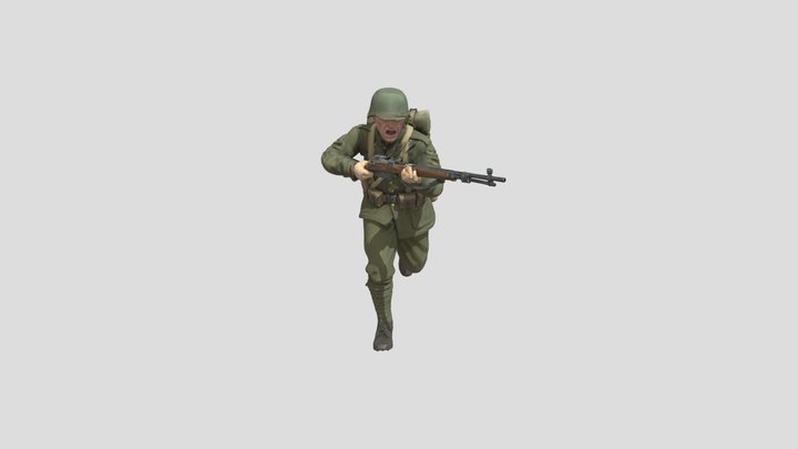 Charging Soldier 3D Model