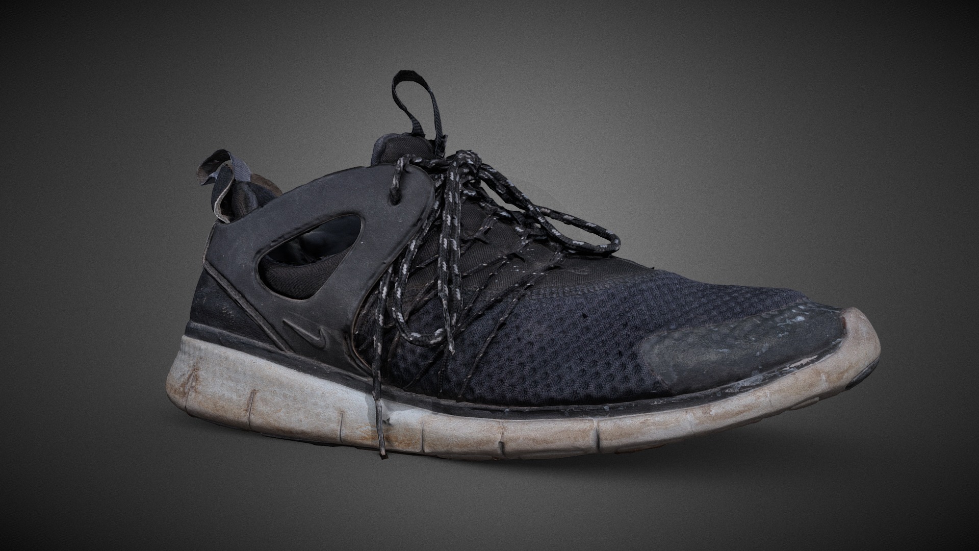 3D model Nike WMNS Free Viritous - This is a 3D model of the Nike WMNS Free Viritous. The 3D model is about a black and white shoe.