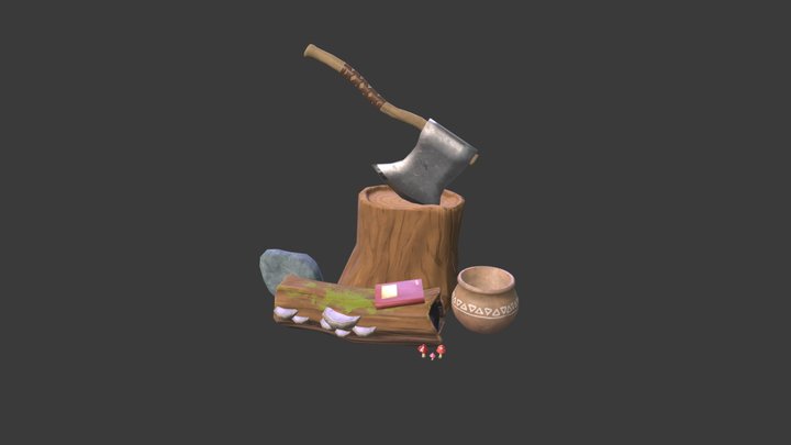 Low-Poly Outdoor Props 3D Model