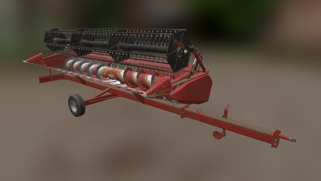 Case IH 1030 Header on trailer 3D Model