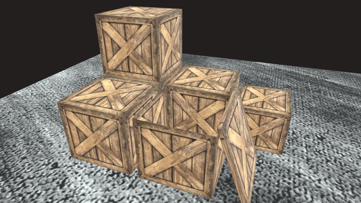 Stylized Wooden Crate (Box),Mystic Wood Crate 3D Model