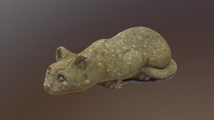 Overgrown Cat Statue (RAW 3D Scan) 3D Model