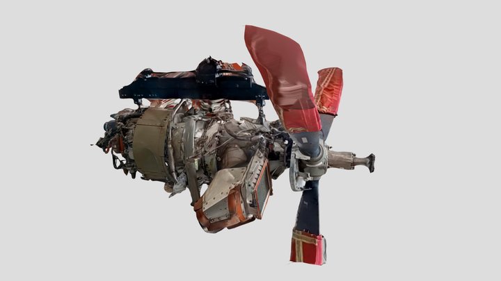PT6A-114 on a Gantry 3D Model