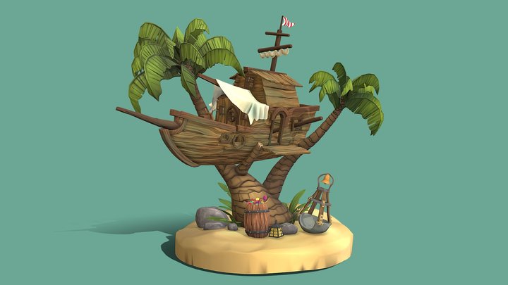 Sculpting Diorama - Flapjack's treehouse 3D Model
