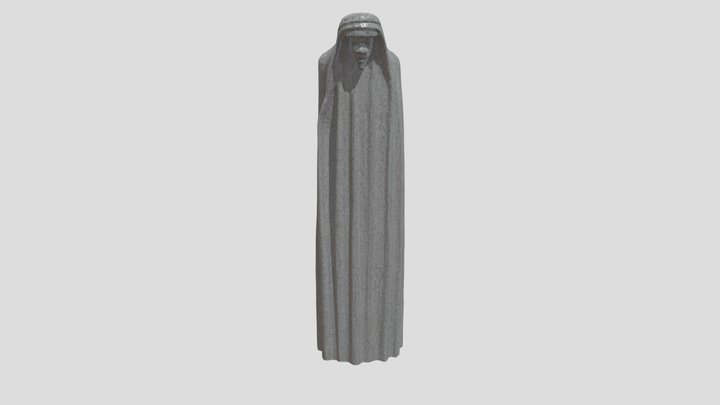 Gothic Cloaked Figure - Building Wall Statue 3D Model