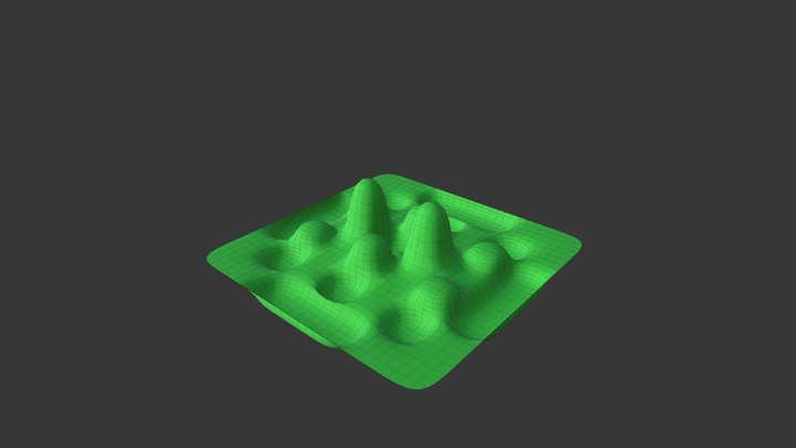 Animated Mountain Wave Smooth 3D Model