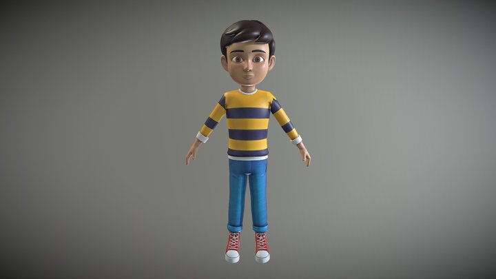 Rudra cartoon indian character. 3D Model