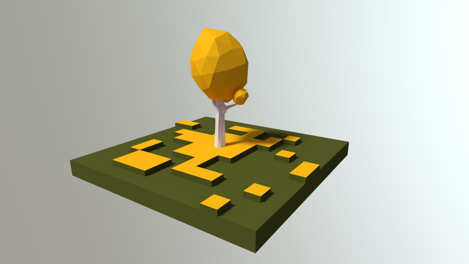 Autumn tree - 3D model by katereen [e9c5f10] - Sketchfab