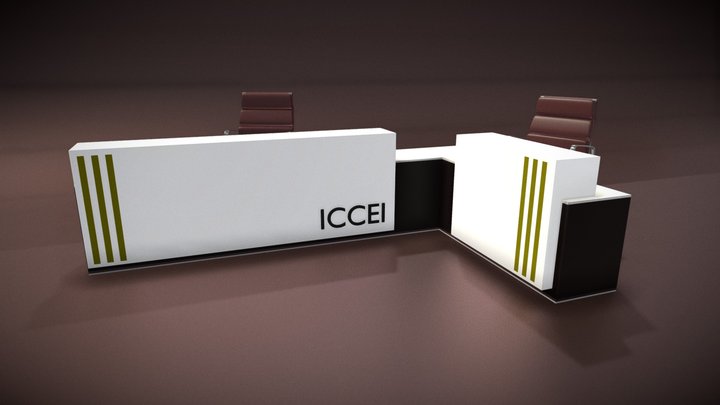 office counter desk 3D Model