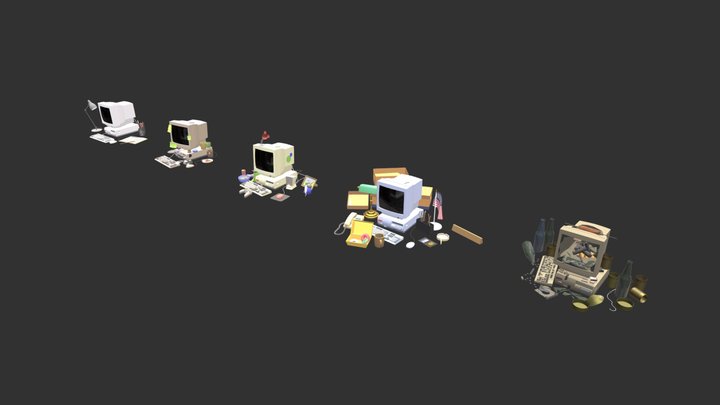 5 destinies of a desktop PC (Homework XYZ) 3D Model