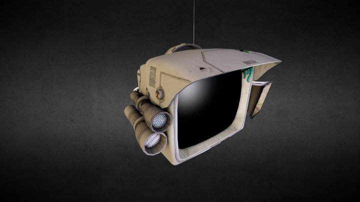 CRT TV Head 3D Model