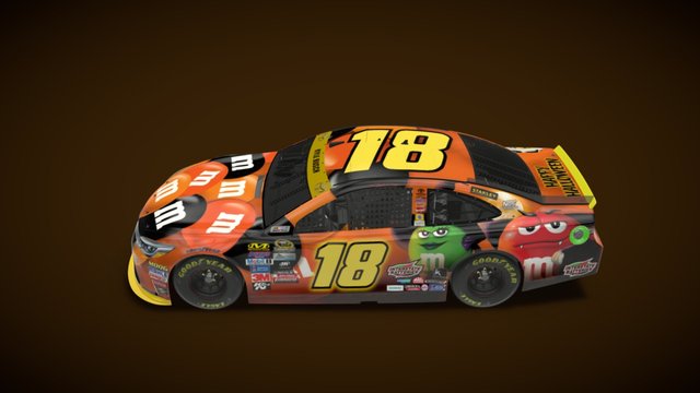 Kyle Busch's No.18 M&M'S Halloween Race Car 3D Model